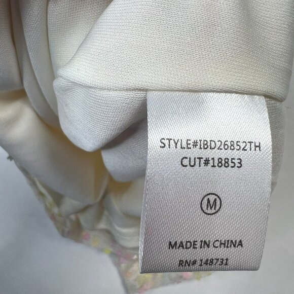 American Threads Sequin Slip Dress Iridescent White Flower Sequin Medium - Picture 11 of 12